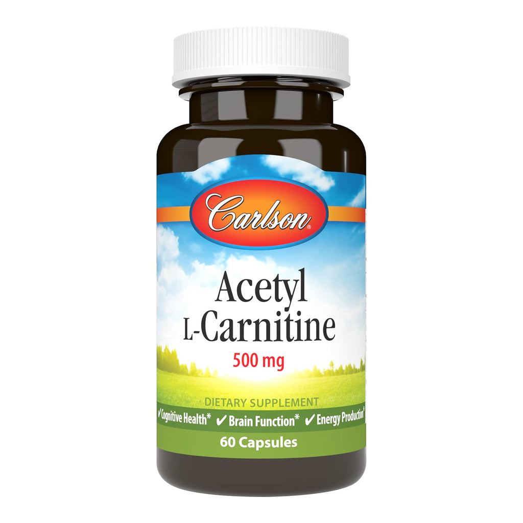 Carlson Labs Acetyl L-Carnitine 500mg | 60 Capsules – Cognitive Health & Heart Support