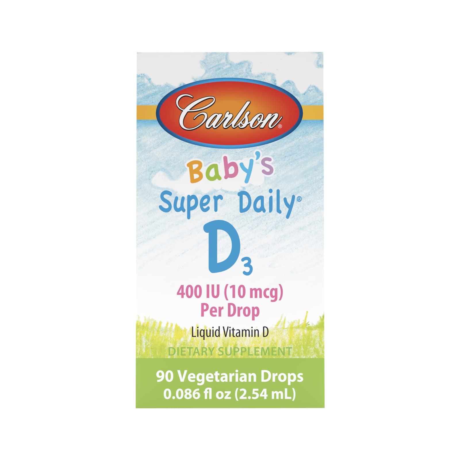 Carlson Laboratories Super Daily D3 for Baby, 0.086 Fl oz | Vitamin D3 Drops