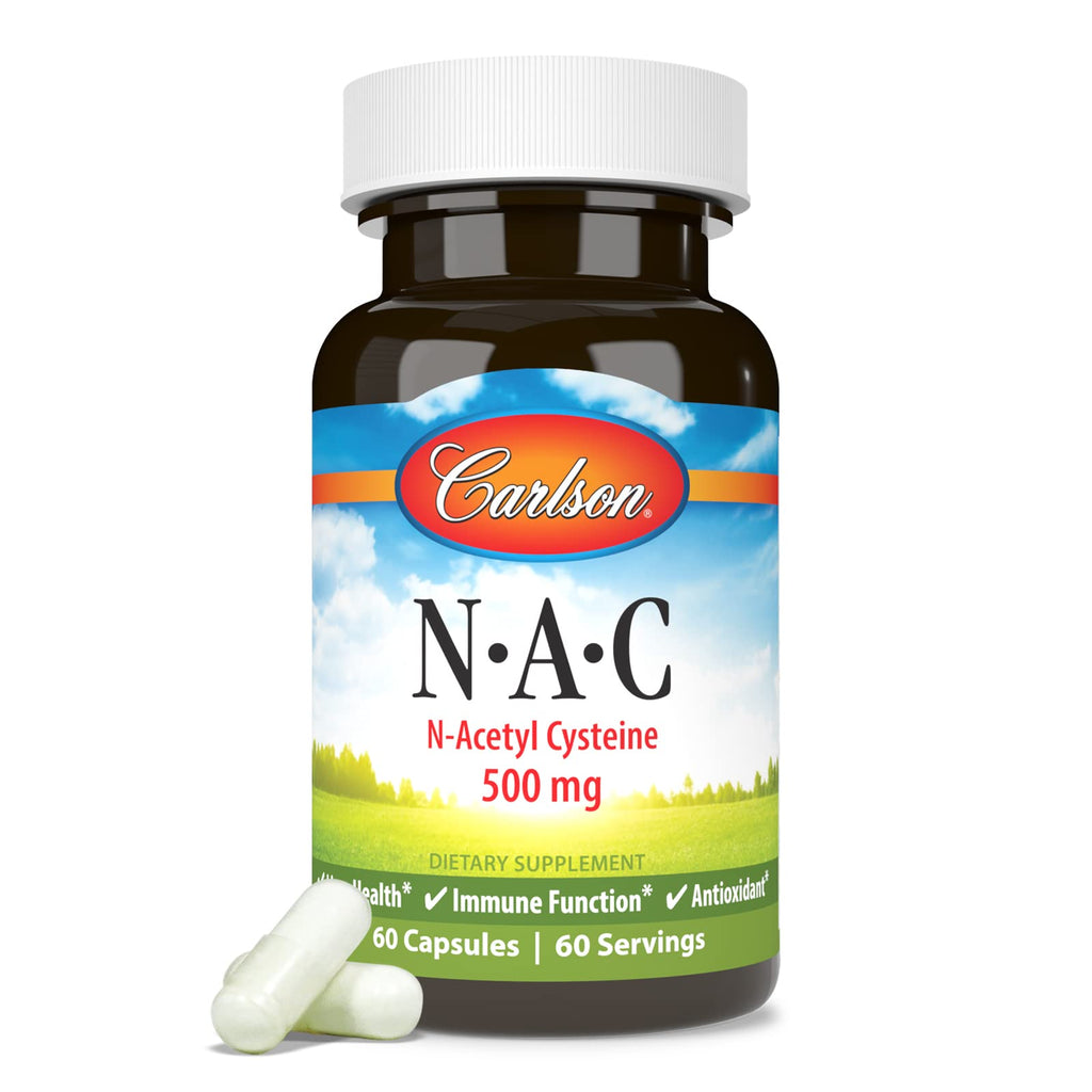 Carlson Labs NAC N-Acetyl Cysteine 500mg – 60 Capsules (Pack of 2)