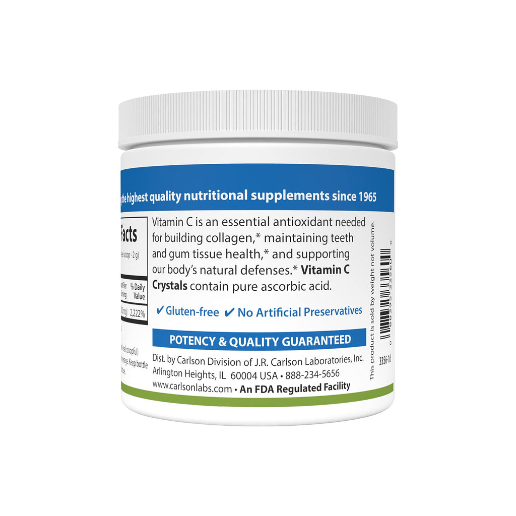 Carlson Labs Non-GMO Vitamin C Crystals, 6 oz (Pack of 2)