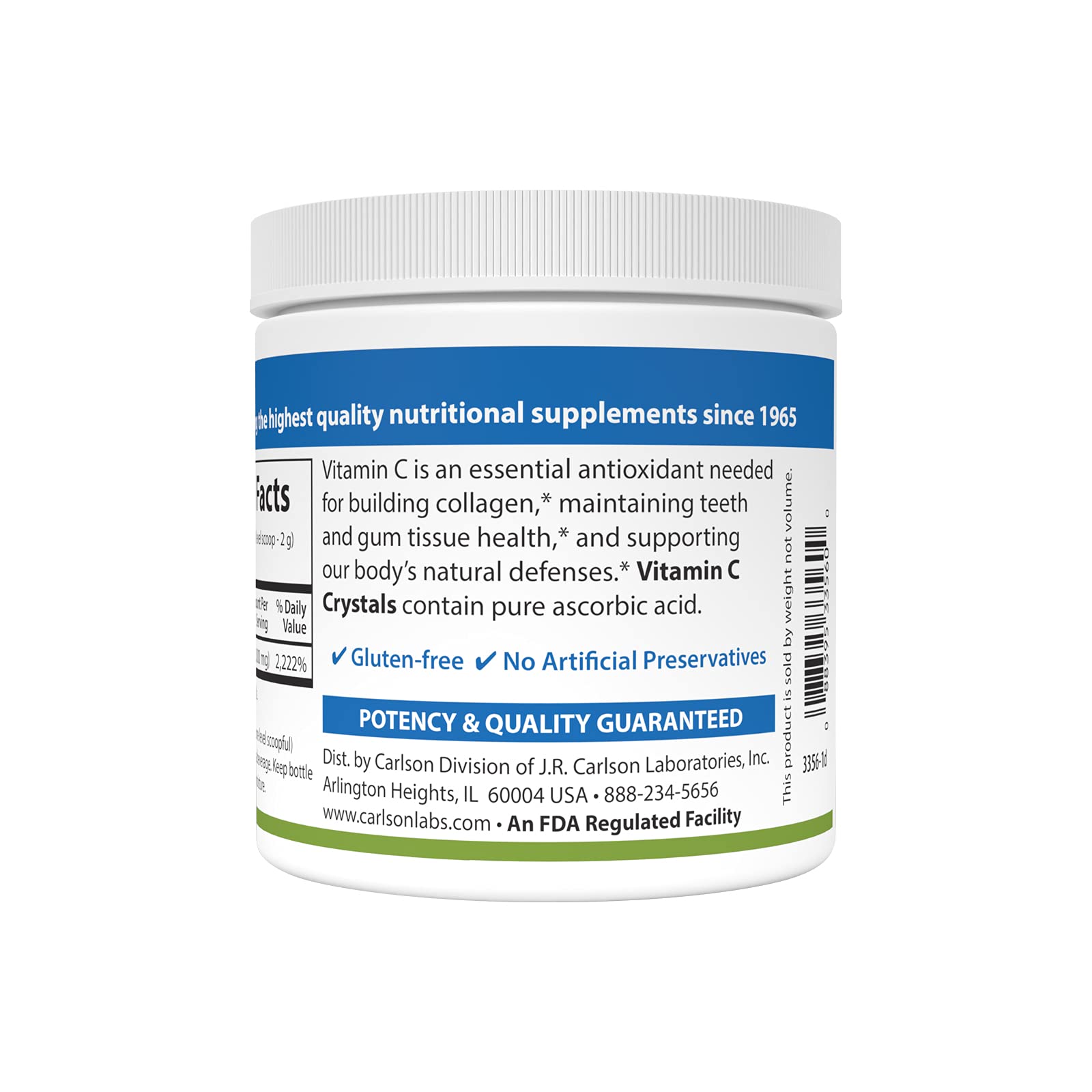 Carlson Labs Non-GMO Vitamin C Crystals, 6 oz (Pack of 2)