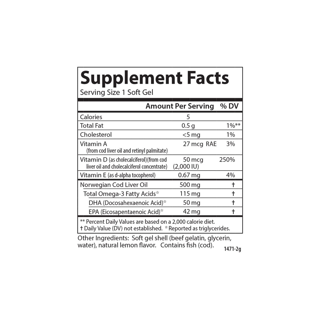 Carlson Labs Solar D Gems Natural Vitamin D3 2000 IU, 120 Softgels