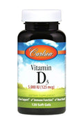 Carlson Labs Vitamin D3 5000 IU Soft Gels - 120 Count