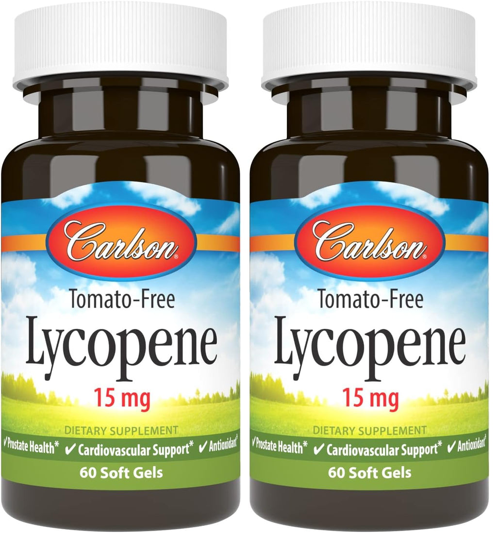 Carlson Lycopene 15 mg – Tomato-Free Prostate Health & Circulation Support (60 Softgels, Pack of 2)