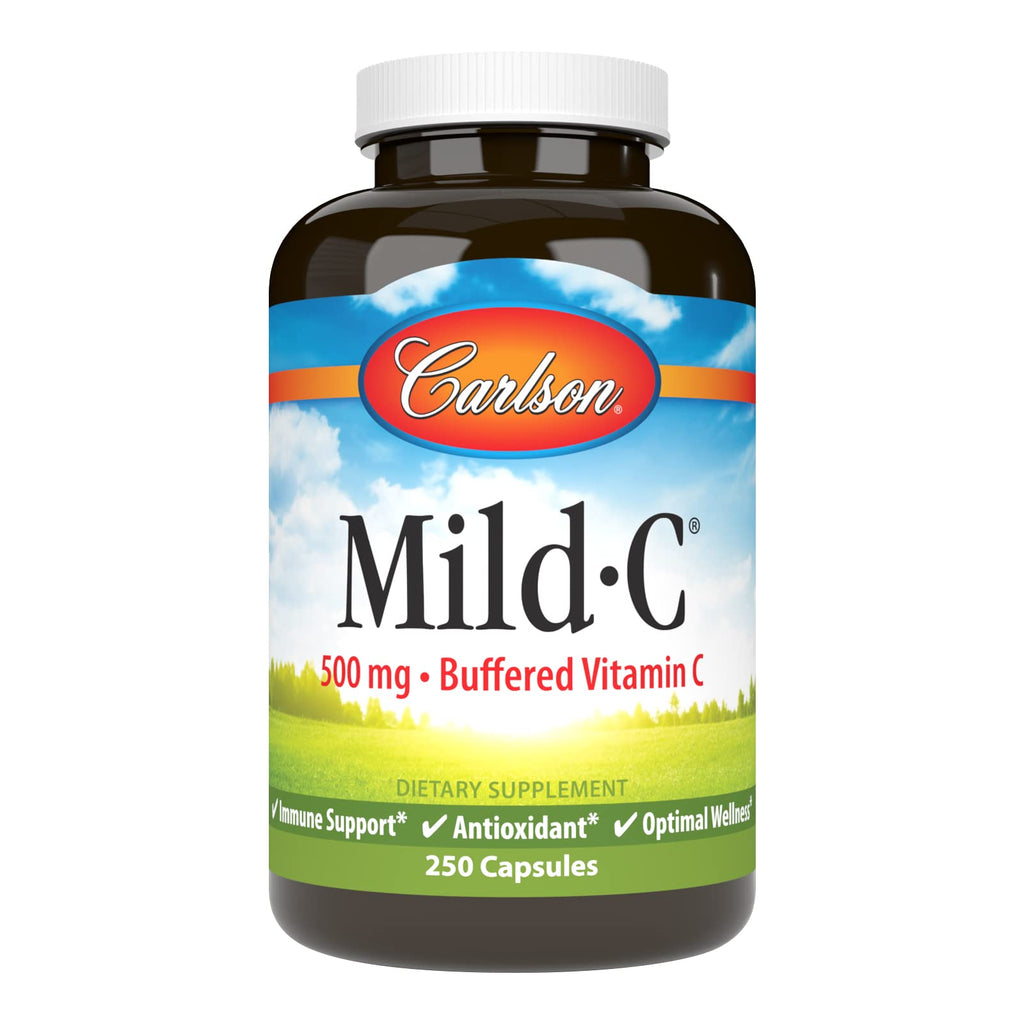 Carlson Mild-C Buffered Vitamin C 500 mg – Immune Support (250 vcaps)
