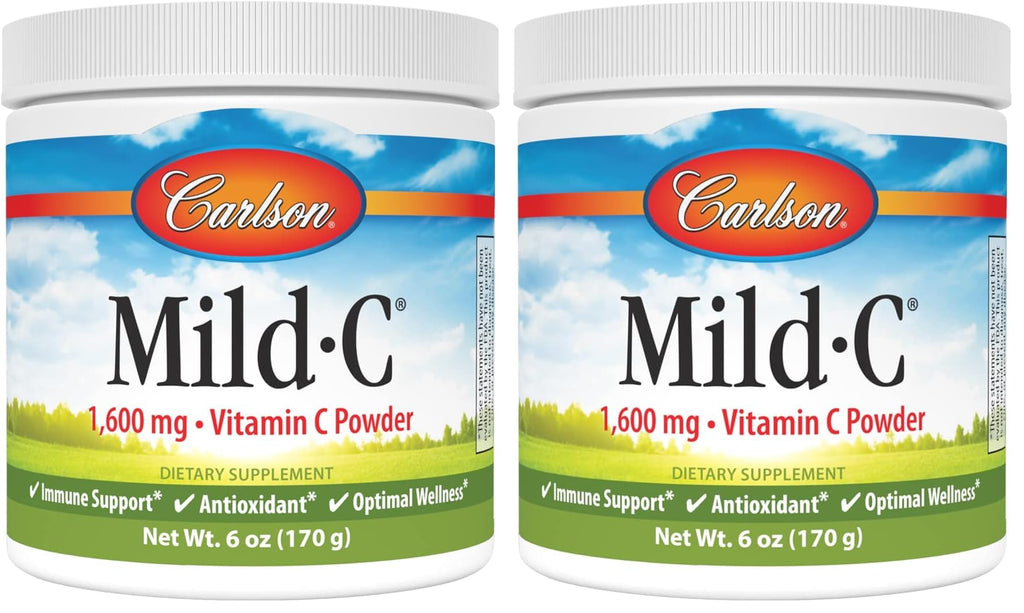 Carlson Mild-C Vitamin C Powder - Immune Support, 6 oz (170 g) Pack of 2
