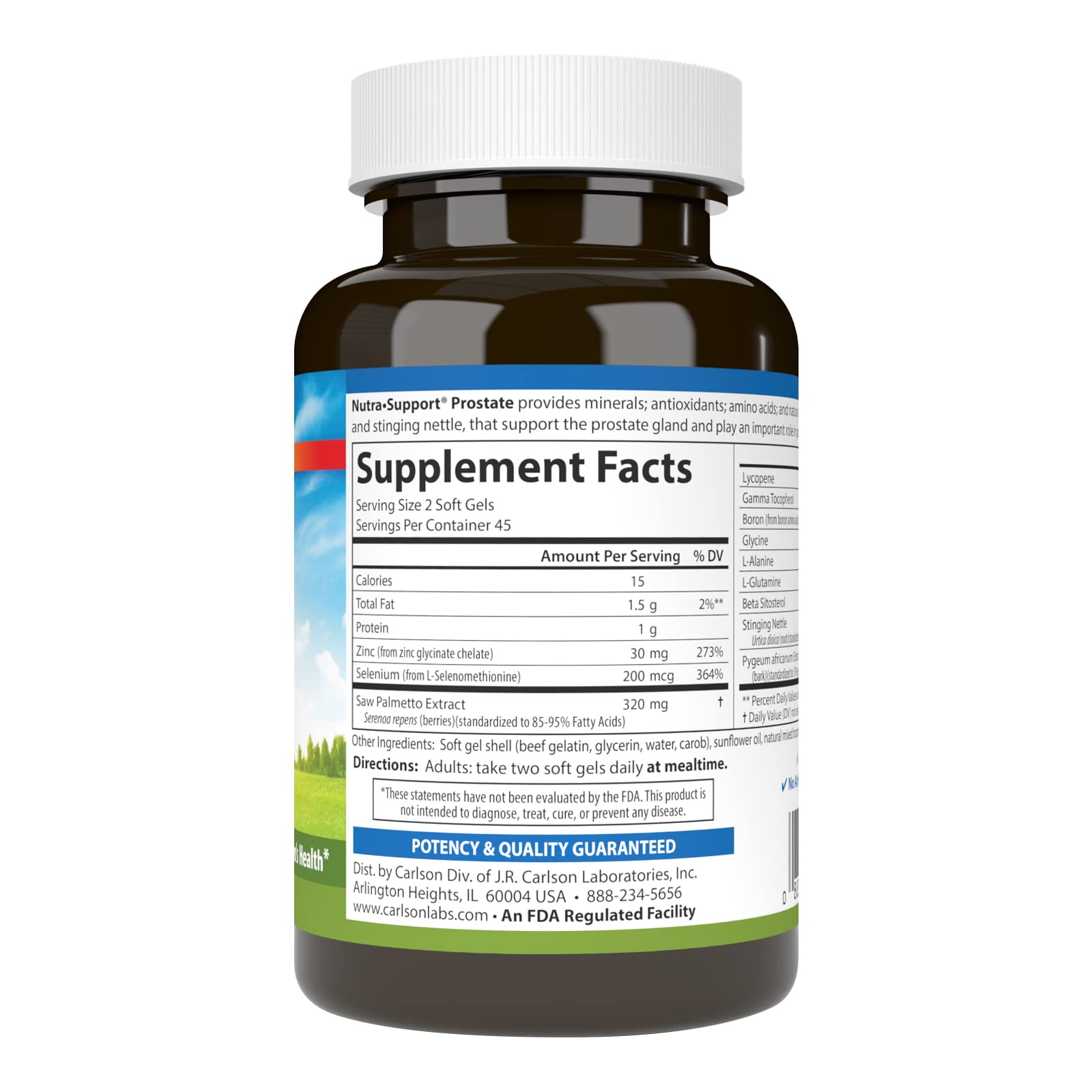 Carlson Nutra-Support Prostate – Saw Palmetto & Stinging Nettle, 90 Softgels