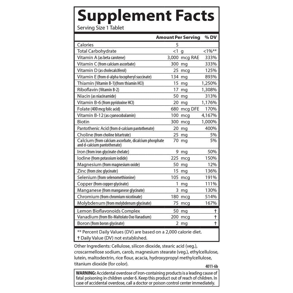 Carlson Super 1 Daily Multivitamin - Vegetarian Formula, 120 Tablets