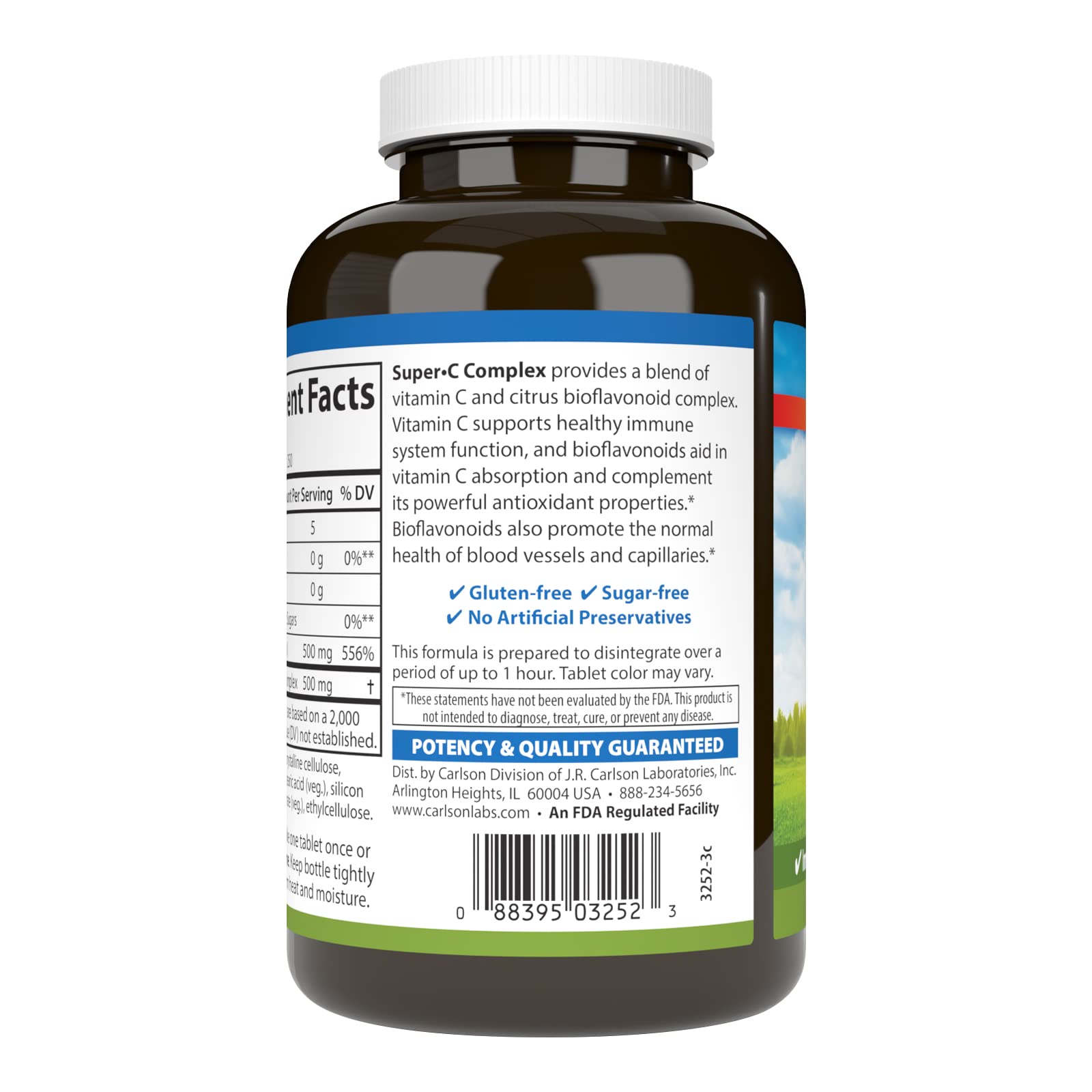 Carlson Super-C Complex: Vitamin C + Bioflavonoids – Immune Support (250 Tablets)