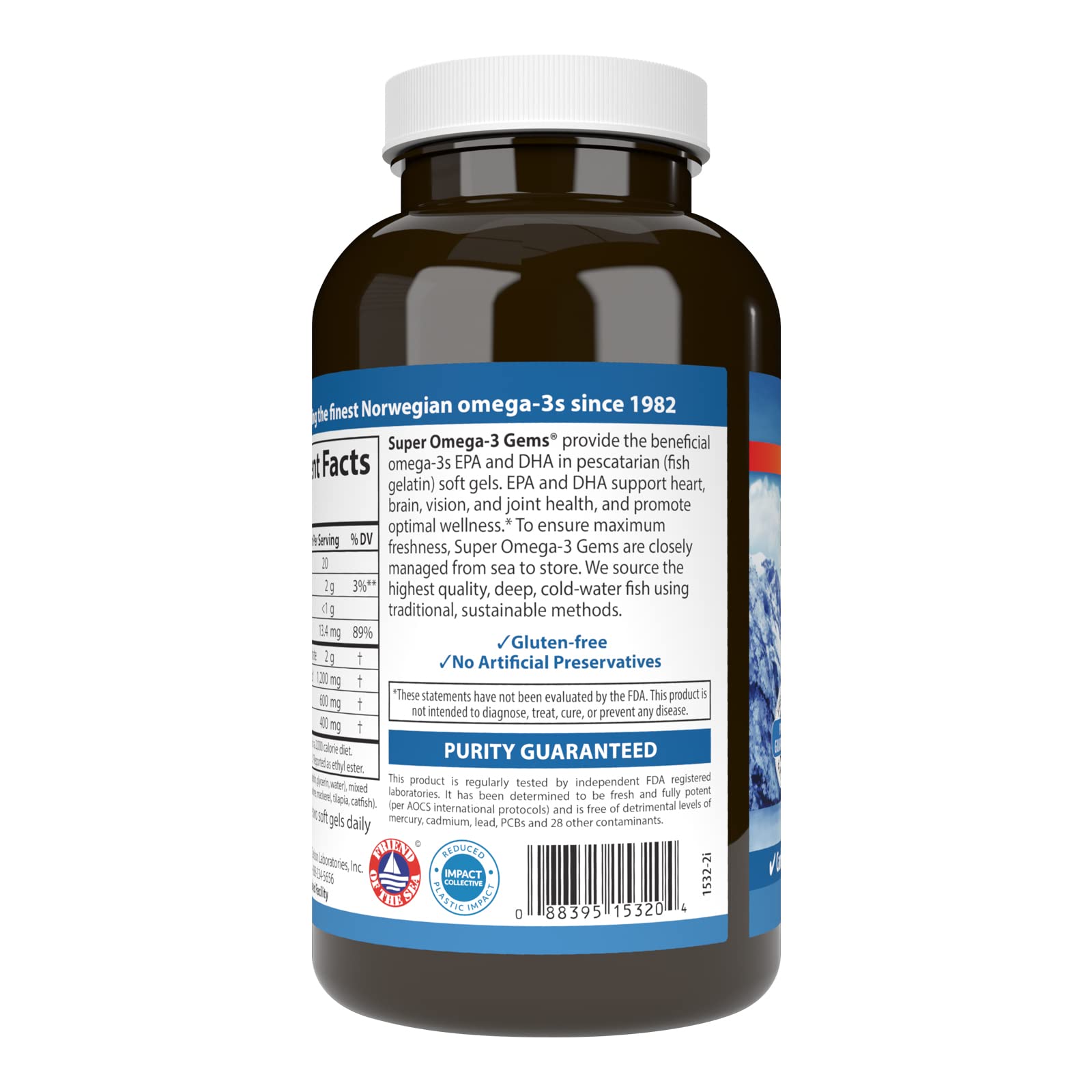 Carlson Super Omega-3 Gems – 180 Soft Gels, 1200 mg Omega-3s, Wild-CCaught Norwegian Fish Oil