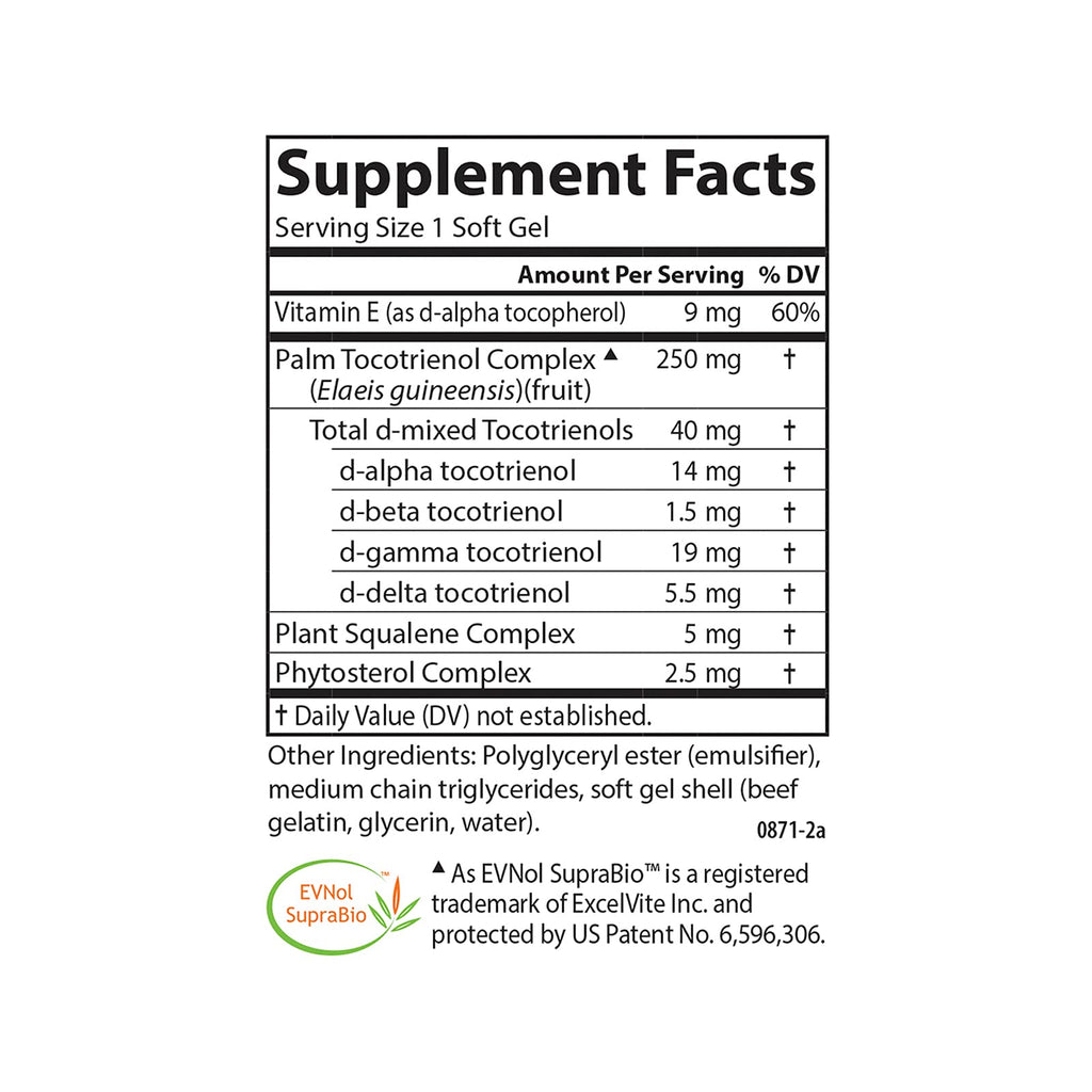 Carlson - Tocomin SupraBio: Bio-enhanced Tocotrienol Complex for Brain & Cardiovascular Health | 60 Soft Gels
