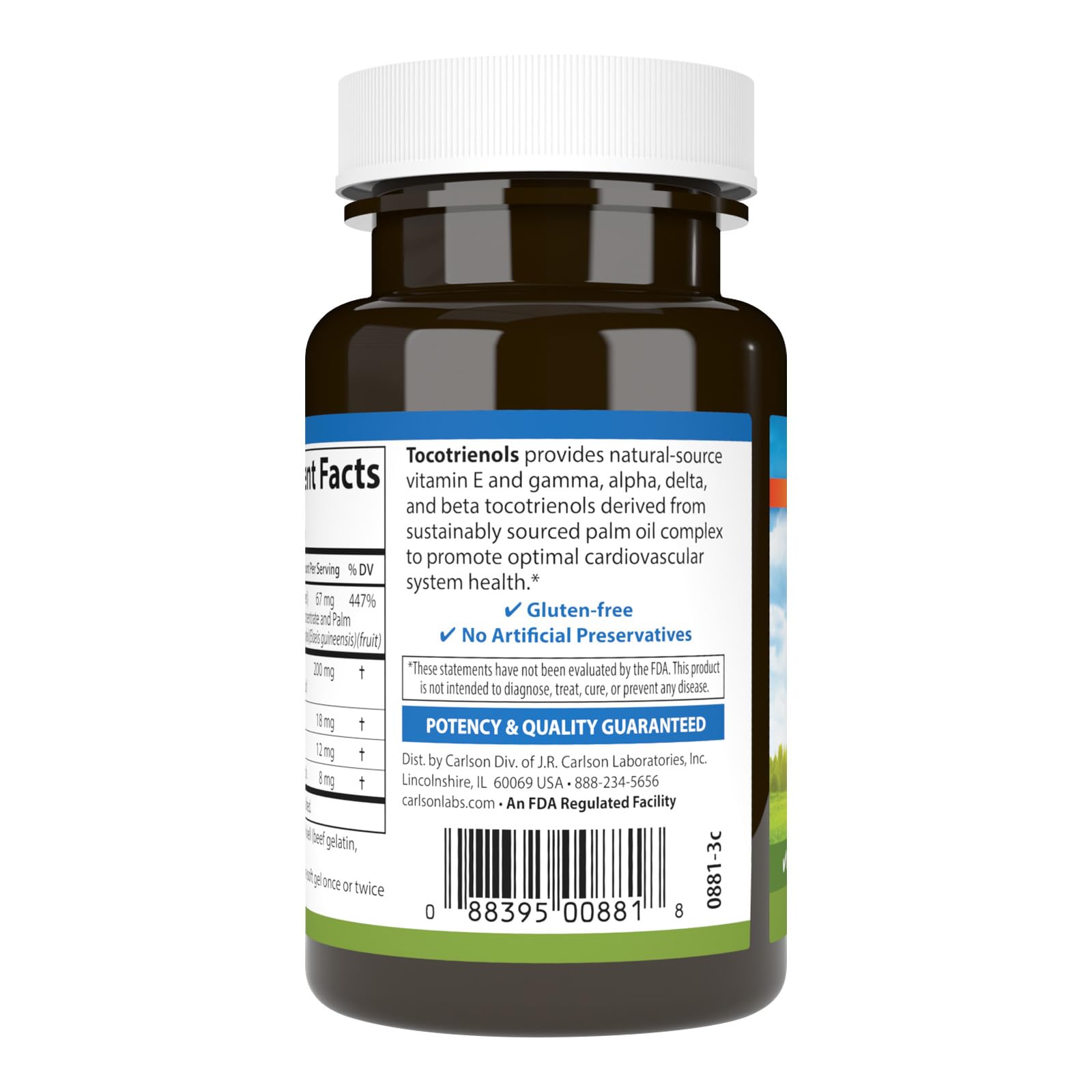 Carlson Tocotrienols 40 mg – Natural Vitamin E, 90 Softgels
