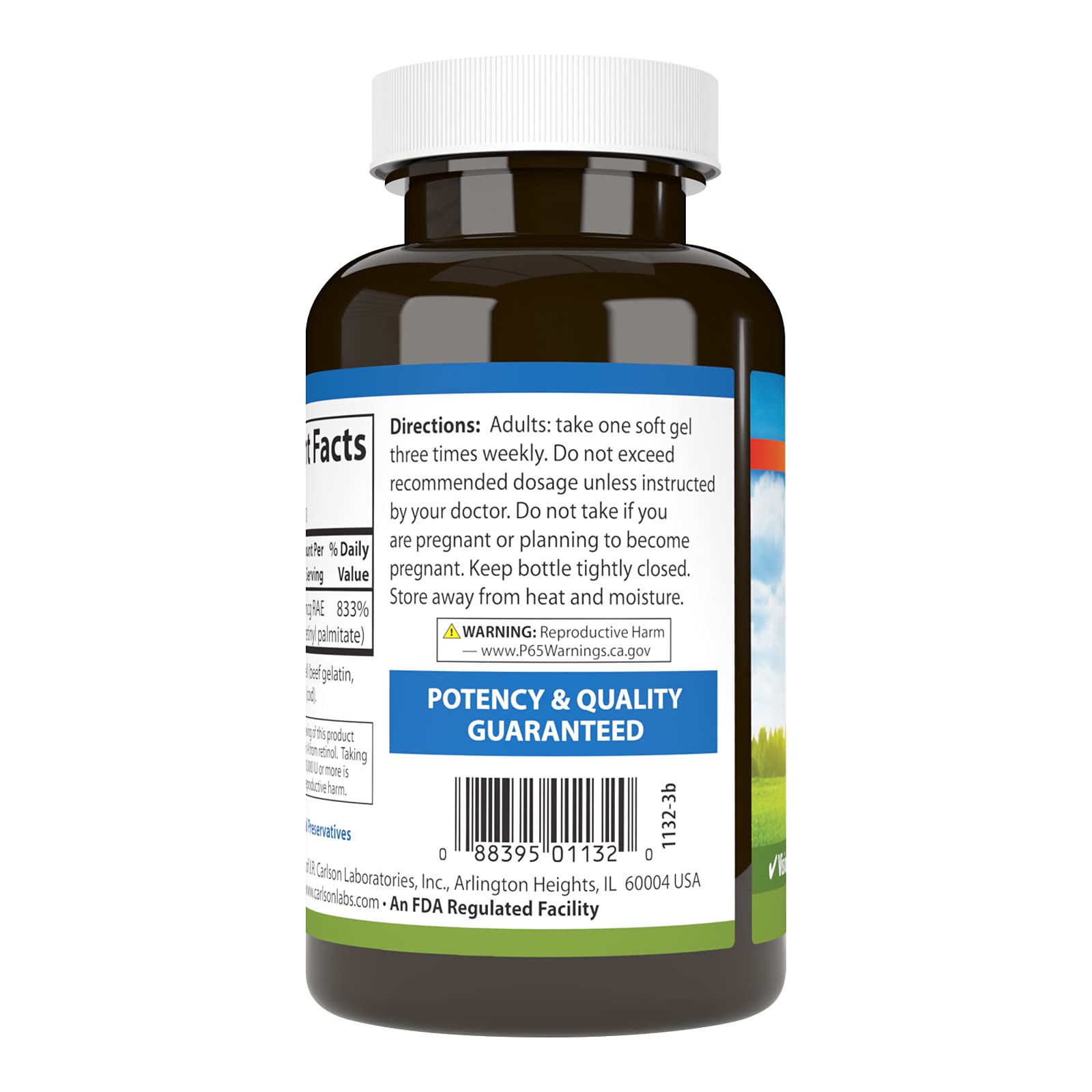 Carlson - Vitamin A 25,000 IU (7500 mcg RAE) | Immune Support, Vision Health, 250 Softgels