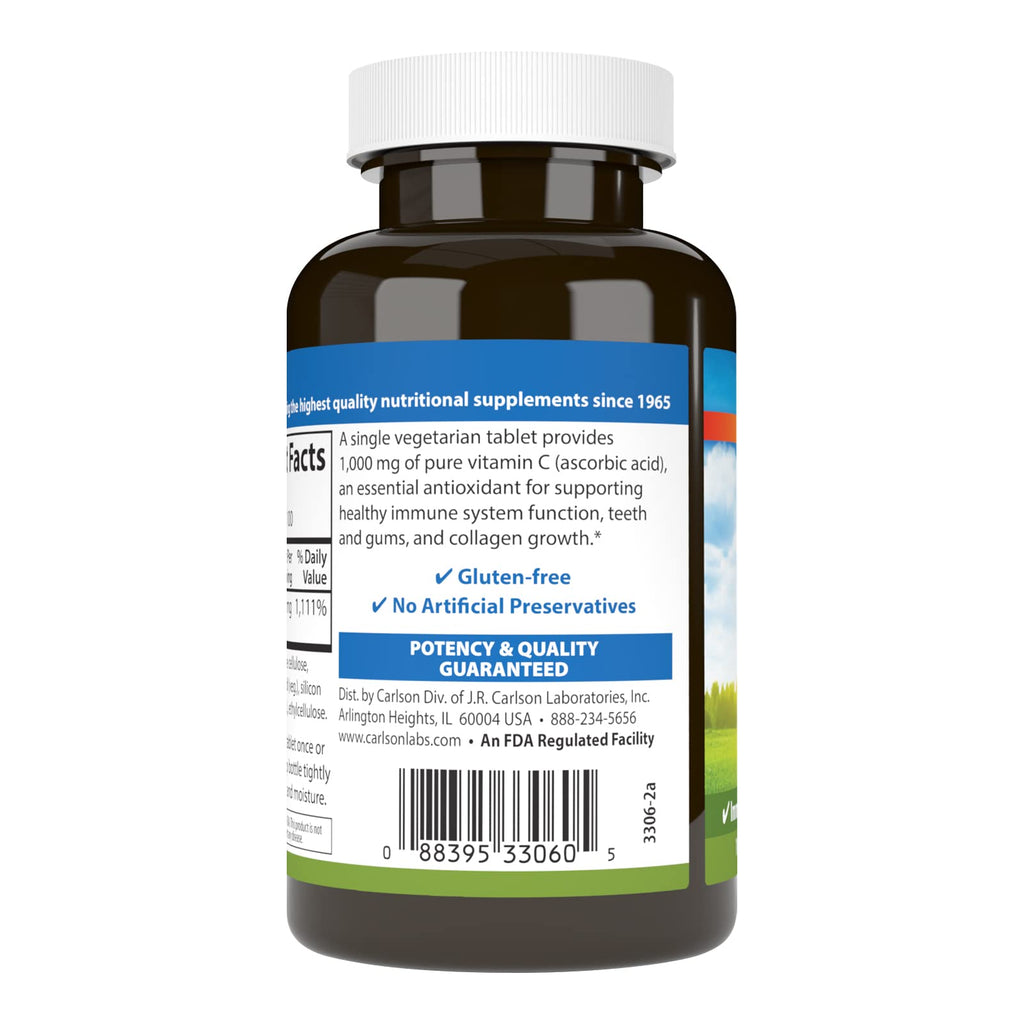 Carlson Vitamin C 1000 mg – 100 Count Pack of 2 | Immune Support