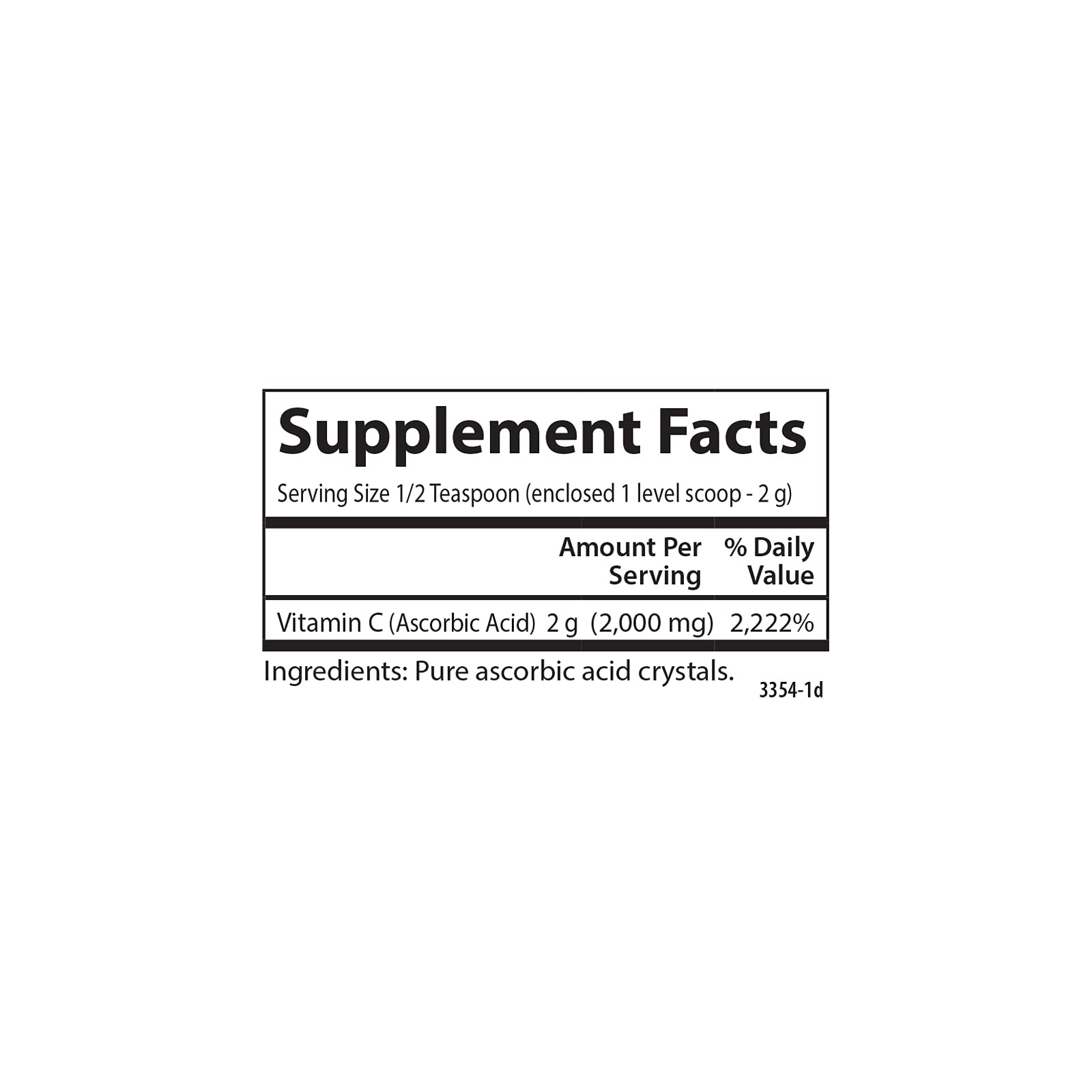 Carlson Vitamin C Crystals 2000 mg - Non-GMO Powder (1000 g) | Immune Support