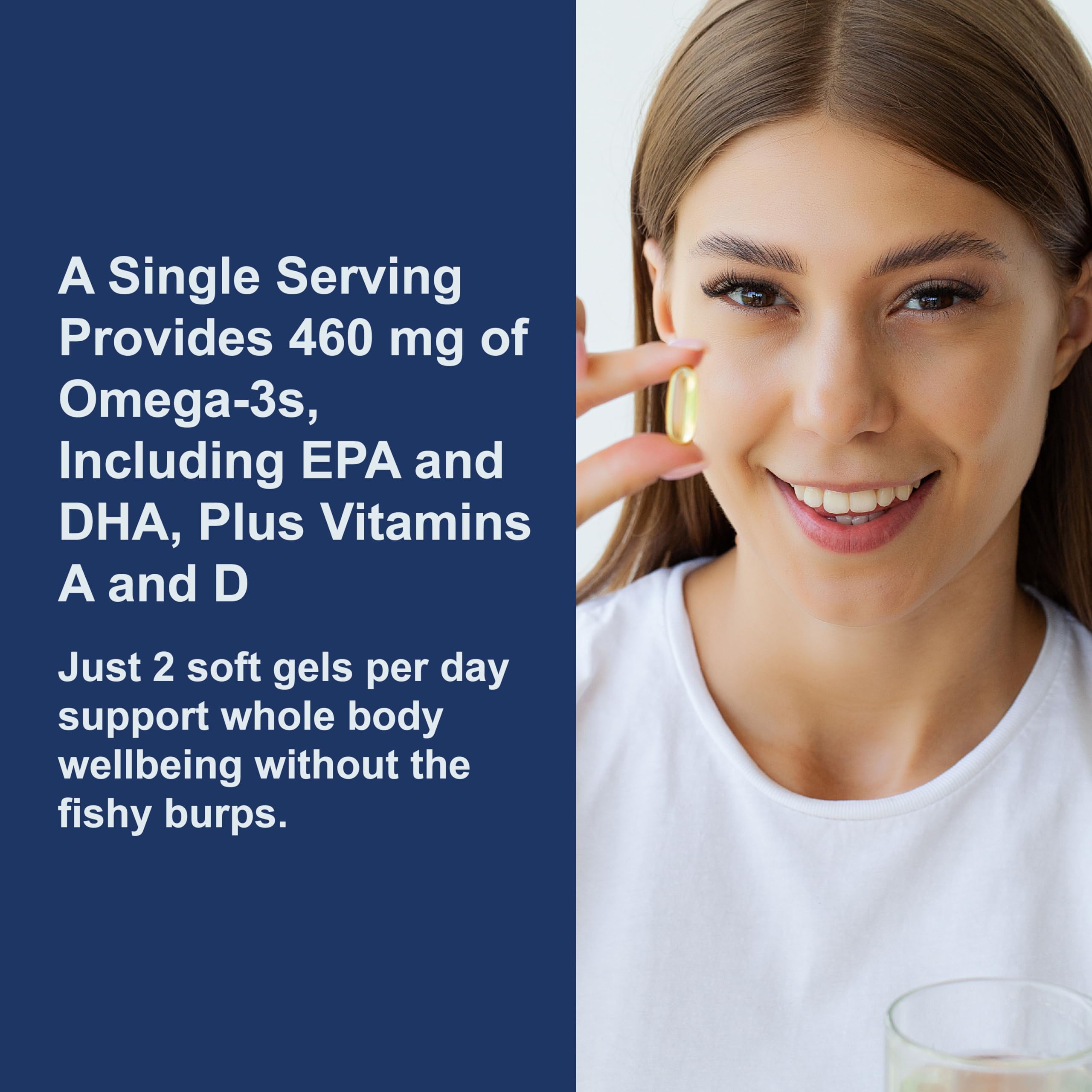 Carlson Cod Liver Oil Gems 460 mg Omega-3s + Vitamins A & D3 – Lemon – 150 + 30 Softgels