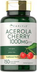 Carlyle Acerola Cherry Capsules 1000mg - 150 Count | Non-GMO & Gluten Free