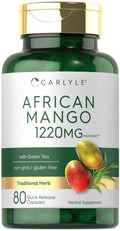 Carlyle African Mango 1220mg - 80 Caps | Green Tea Extract | Non-GMO, Gluten Free