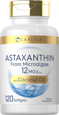 Carlyle Astaxanthin 12mg - 120 Softgels | Microalgae, Coconut Oil | Non-GMO & Gluten Free