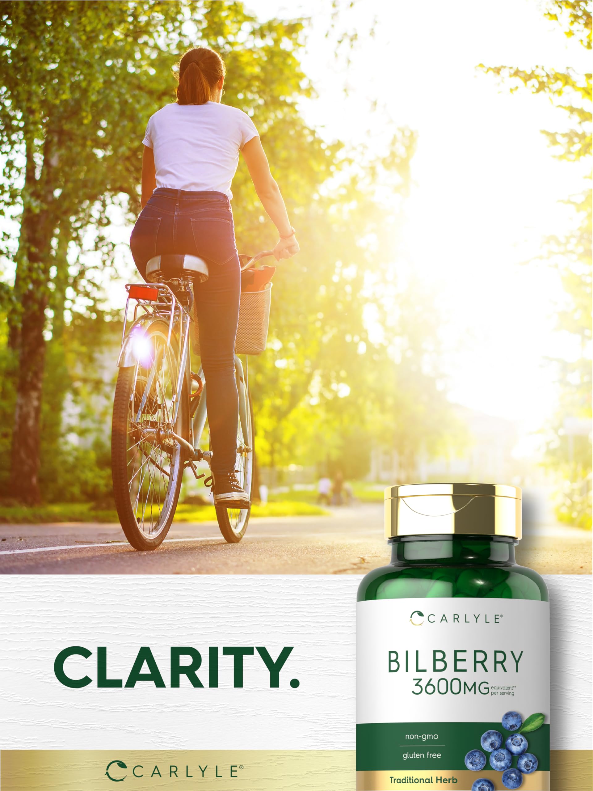 Carlyle Bilberry Extract Capsules | 3600mg, 150 Count | Vegetarian, Non-GMO, Gluten Free Fruit Supplement
