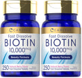 Carlyle Biotin 10000mcg | 250 Fast-Dissolve Tablets | Pack of 2