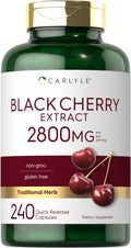 Carlyle Black Cherry Extract Concentrate 2800 mg | 240 Capsules | Non-GMO & Gluten Free Formula | Prunus Serotina Supplement
