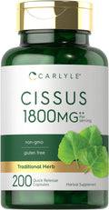 Carlyle Cissus Quadrangularis 1800mg | 200 Capsules | Non-GMO & Gluten Free