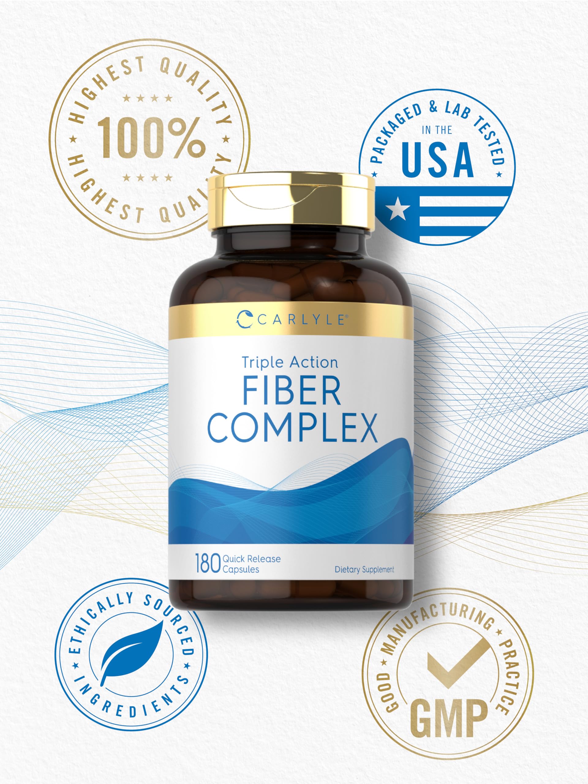 Carlyle Fiber Complex | 180 Capsules | Non-GMO Triple-Action Fiber