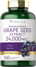 Carlyle Grape Seed Extract 24,000 mg Equivalent - 240 Capsules | Non-GMO, Gluten Free