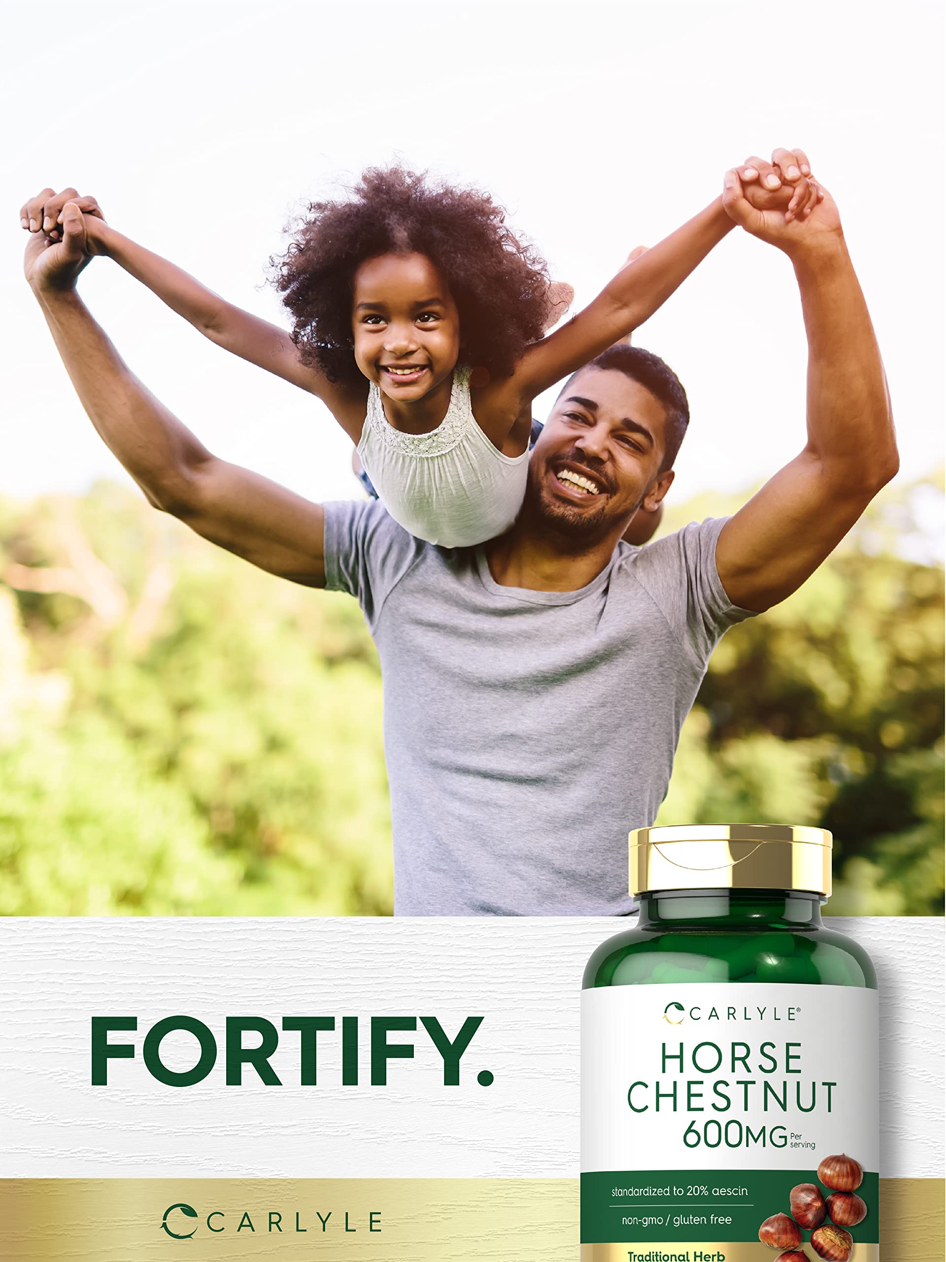 Carlyle Horse Chestnut Extract 600mg – 180 Capsules | Herbal Supplement | Non-GMO, Gluten Free