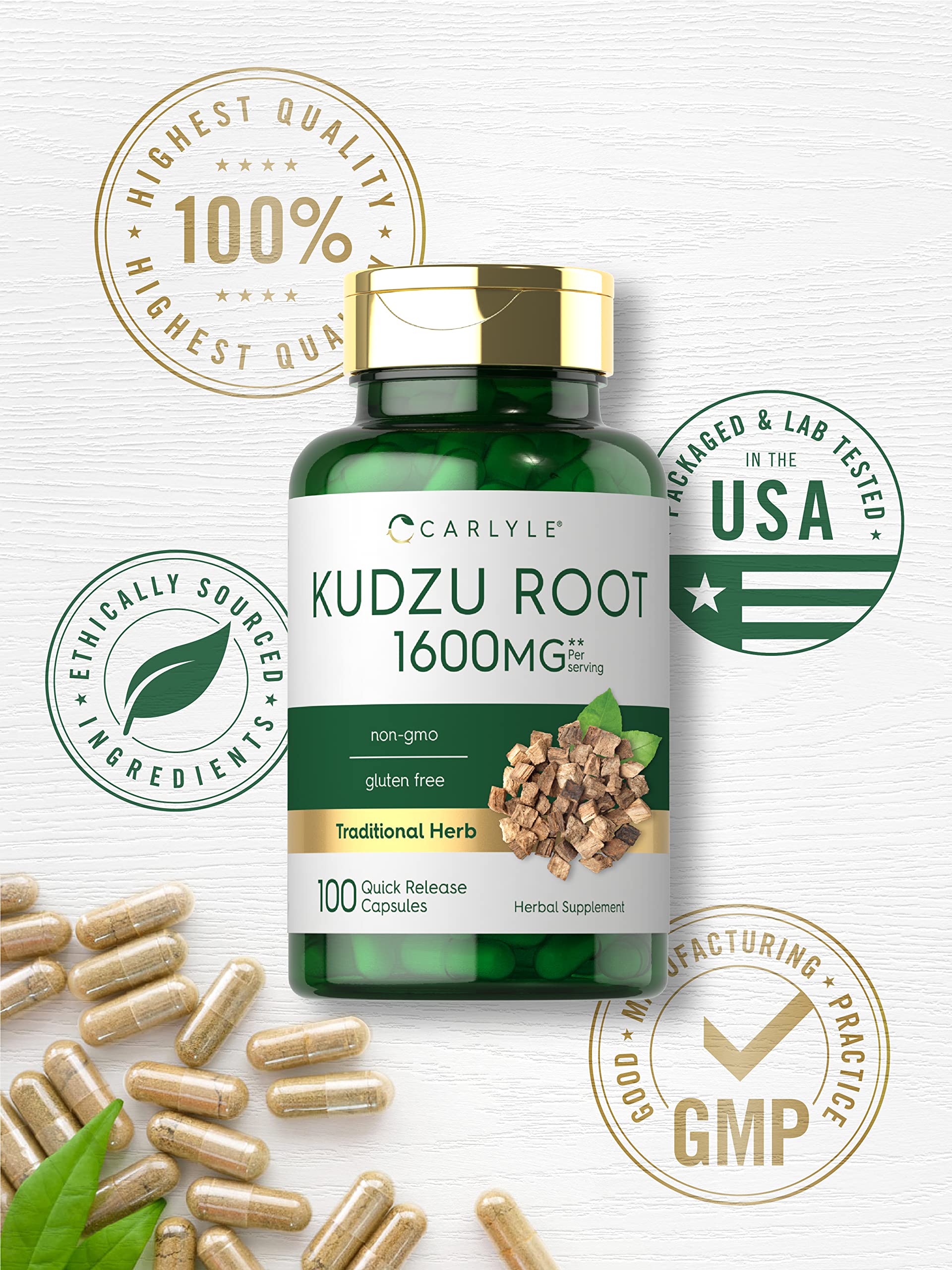 Carlyle Kudzu Root 100 Capsules – Non-GMO & Gluten Free