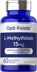 Carlyle L-Methylfolate 15mg | 60 Capsules | 5-MTHF Max Potency | Non-GMO & Gluten Free | Opti-Folate