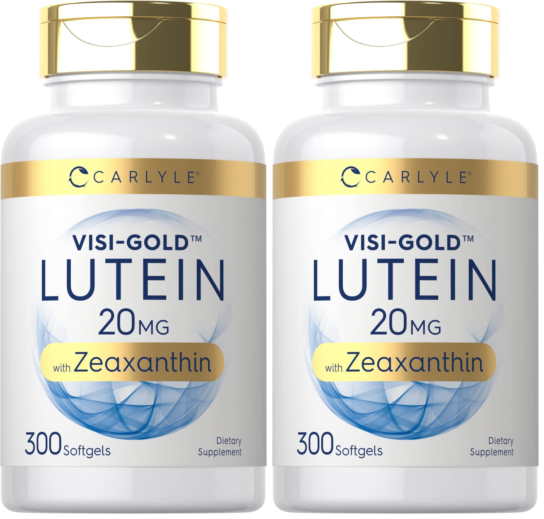 Carlyle Lutein & Zeaxanthin 20mg - 300 Softgels - Eye Health Vitamins - Pack of 2 - Non-GMO, Gluten Free