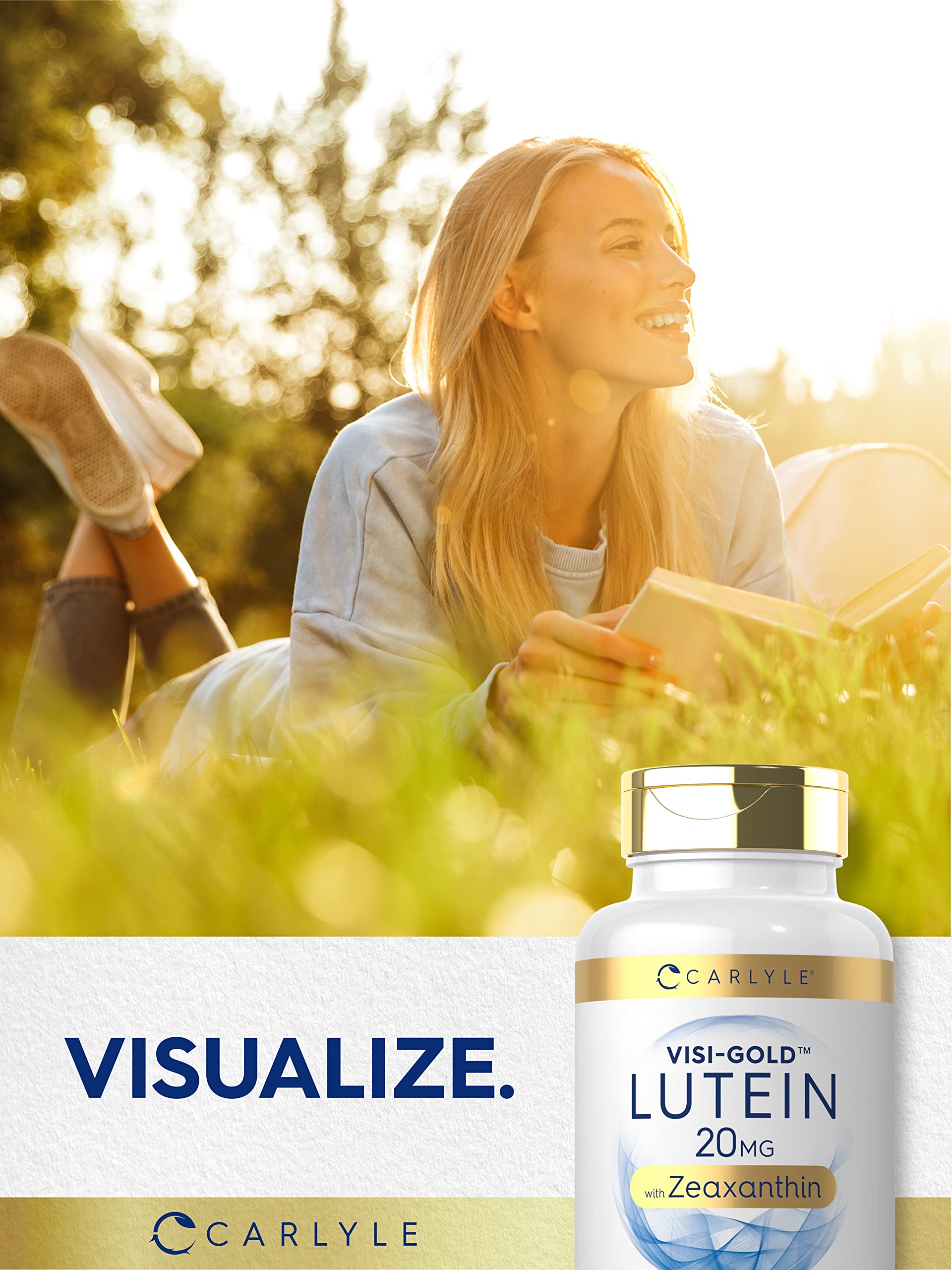 Carlyle Lutein & Zeaxanthin 20mg - 300 Softgels - Eye Health Vitamins - Pack of 2 - Non-GMO, Gluten Free
