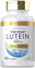Carlyle Lutein & Zeaxanthin Supplement | 40 mg Lutein + 2 mg Zeaxanthin per Softgel | 180 Softgels | Visi-Gold | Eye Health Vitamins | Non-GMO & Gluten Free