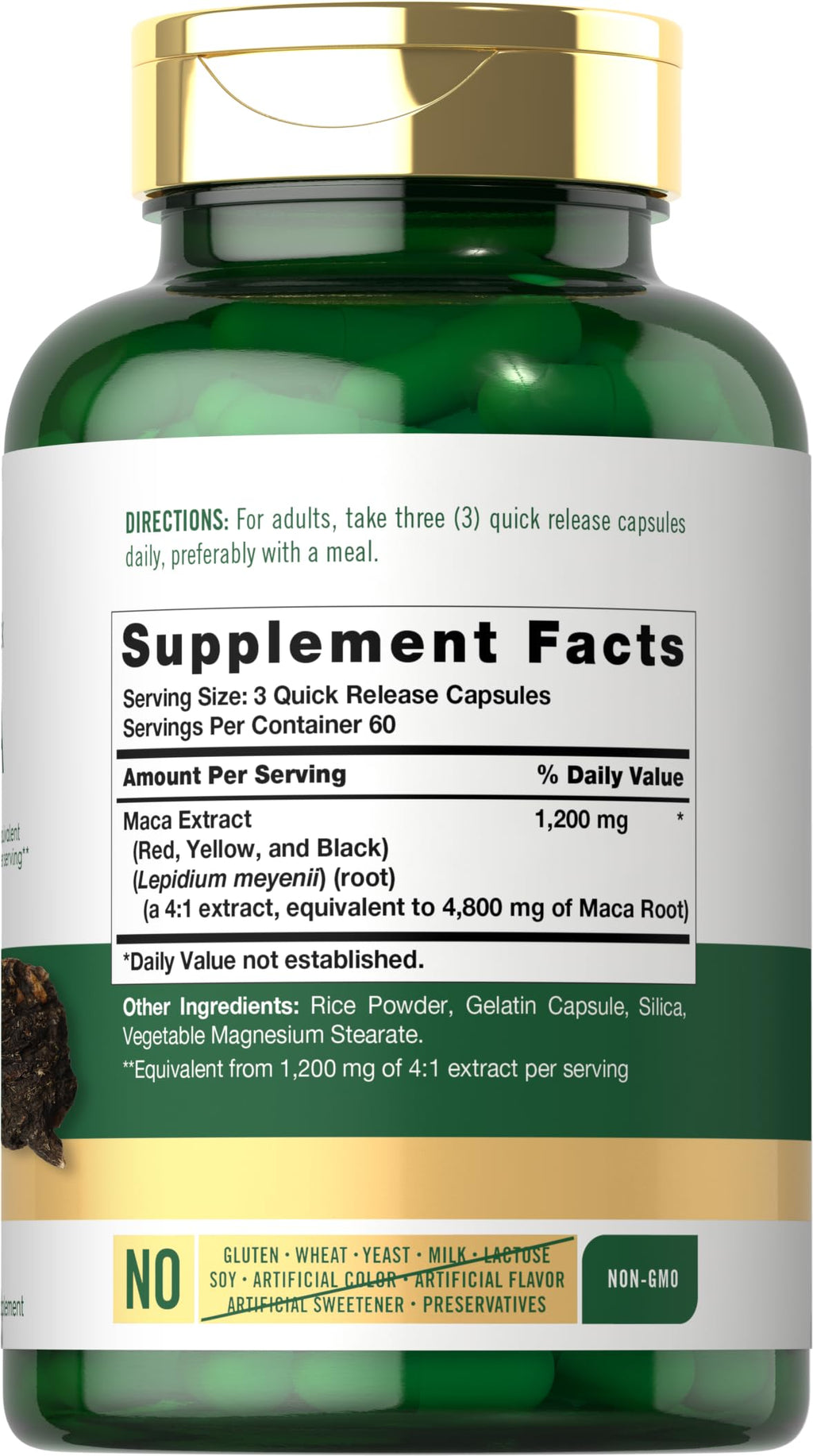 Carlyle Maca Root Capsules for Women & Men – 4800 mg High Potency, 180 Count