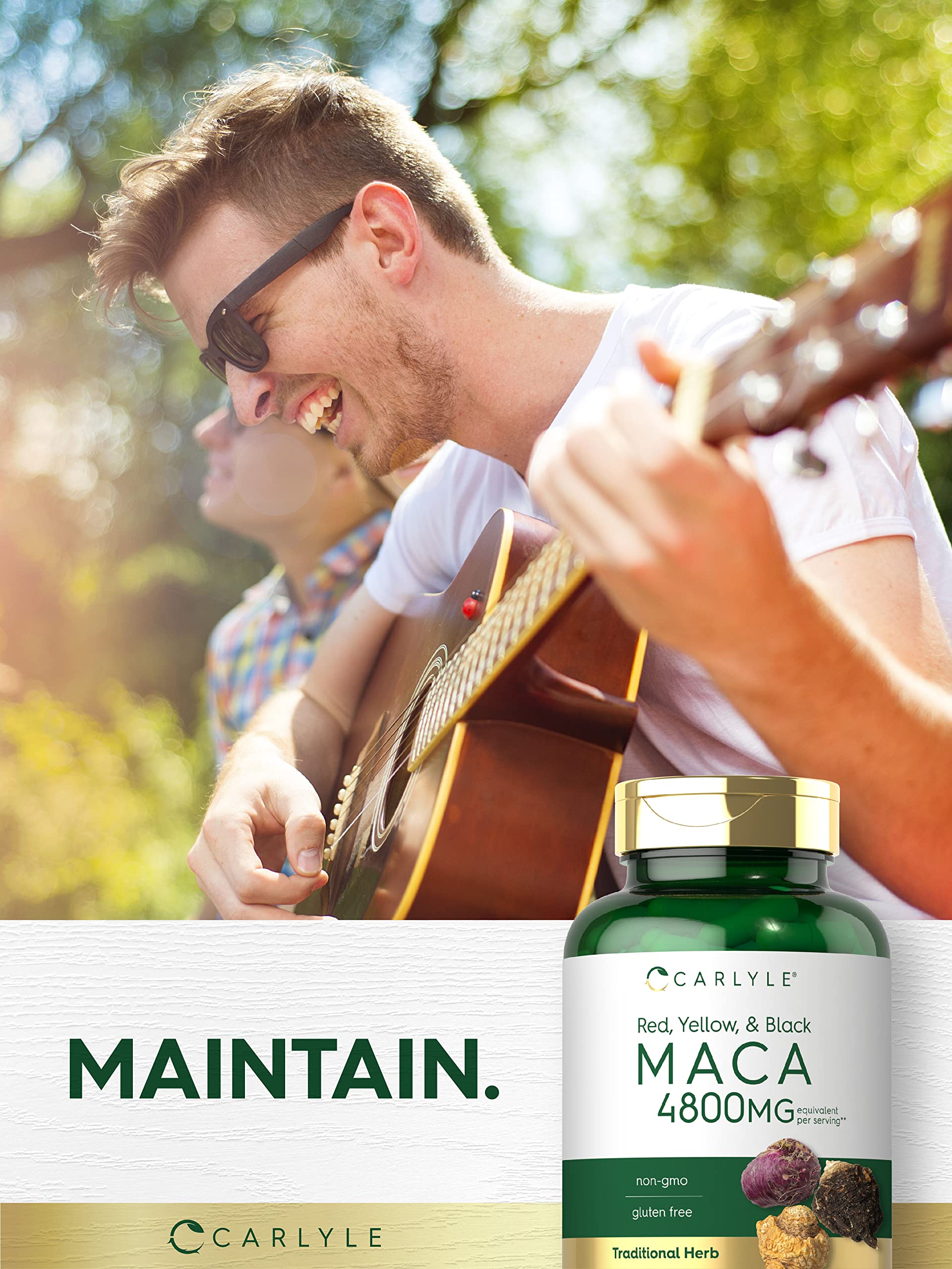 Carlyle Maca Root Capsules for Women & Men – 4800 mg High Potency, 180 Count