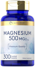Carlyle Magnesium 500mg | 300 Coated Caplets | Vegetarian, Non-GMO, Gluten Free