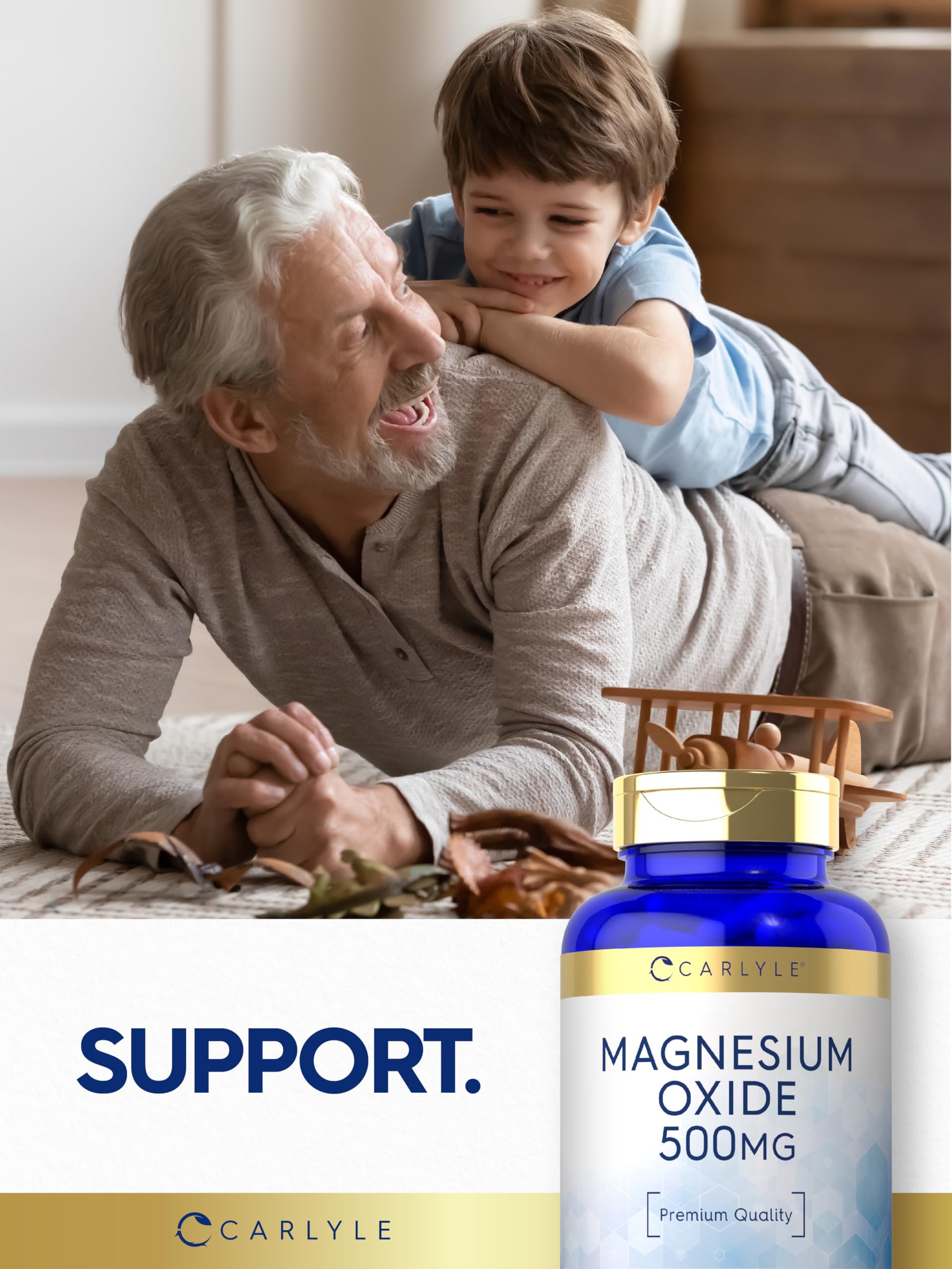 Carlyle Magnesium Oxide 500mg - 120 Capsules | Non-GMO & Gluten Free