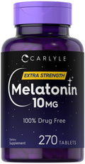 Carlyle Melatonin 10mg – 270 Tablets | L-Theanine | Vegetarian, Non-GMO, Gluten Free