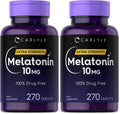 Carlyle Melatonin 10mg – 270 Tablets with L-Theanine | Vegetarian, Non-GMO, Gluten Free (Pack of 2)