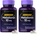 Carlyle Melatonin 10mg | 300 Softgels – Pack of 2 | Extra Strength Sleep Support