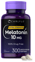 Carlyle Melatonin 10mg Softgels – 300 Count, Extra Strength for Adults | Non-GMO & Gluten Free