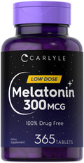 Carlyle Melatonin 300 mcg - 365 Tablets | Low Dose, Vegetarian, Gluten Free
