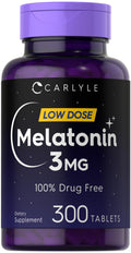 Carlyle Melatonin 3mg – 300 Tablets | Drug-Free, Gluten-Free, Vegetarian