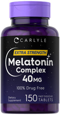 Carlyle Melatonin 40mg Complex – 150 Fast-Dissolve Tablets | Extra Strength