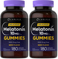 Carlyle Melatonin Gummies 10mg | 180 Count (Pack of 2) – Berry Flavor, Vegan, Non-GMO, Gluten Free
