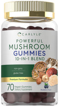 Carlyle Mushroom Supplement Gummies | 70 Vegan Gummies | 10-in-1 Blend | Non-GMO & Gluten Free