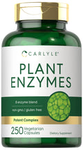 Carlyle Plant Enzymes with Protease, Papain, Lactase and Bromelain - 250 Capsules | Multi Enzyme Blend | Non-GMO & Gluten Free