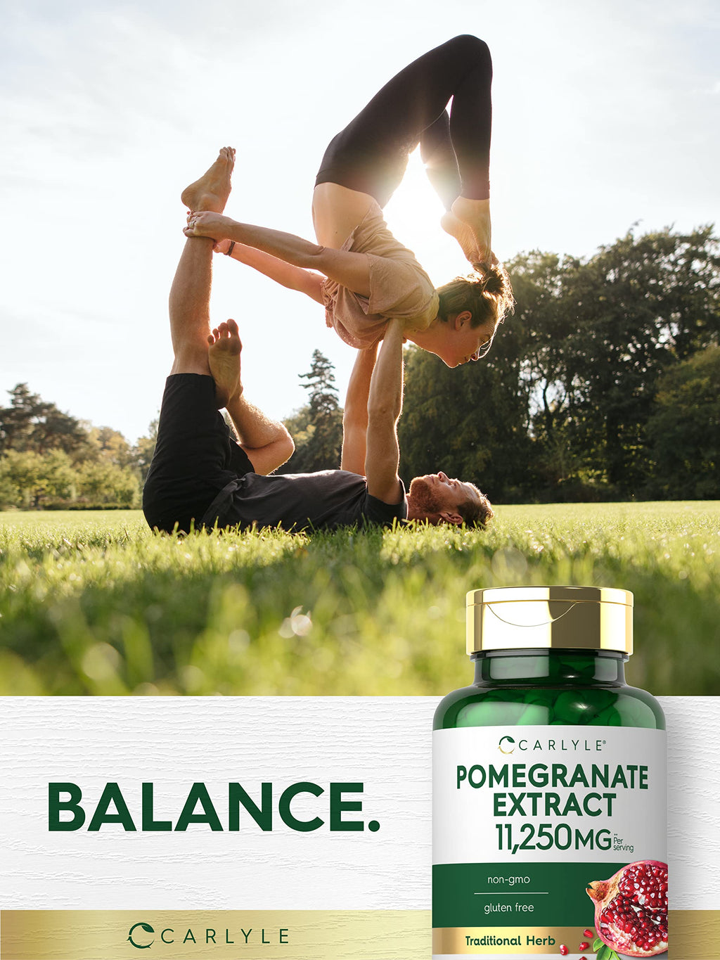Carlyle Pomegranate Extract | 11250mg | 100 Capsules | Non-GMO, Gluten Free Supplement | Traditional Herb
